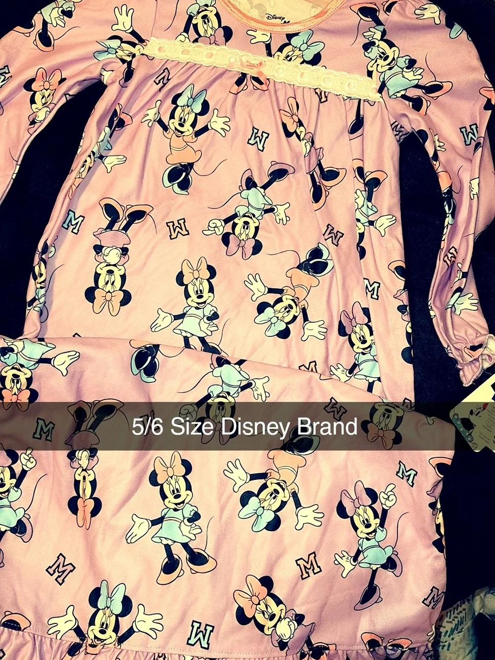 Disney Girls Pink Minnie Mouse Nightgown Pajama